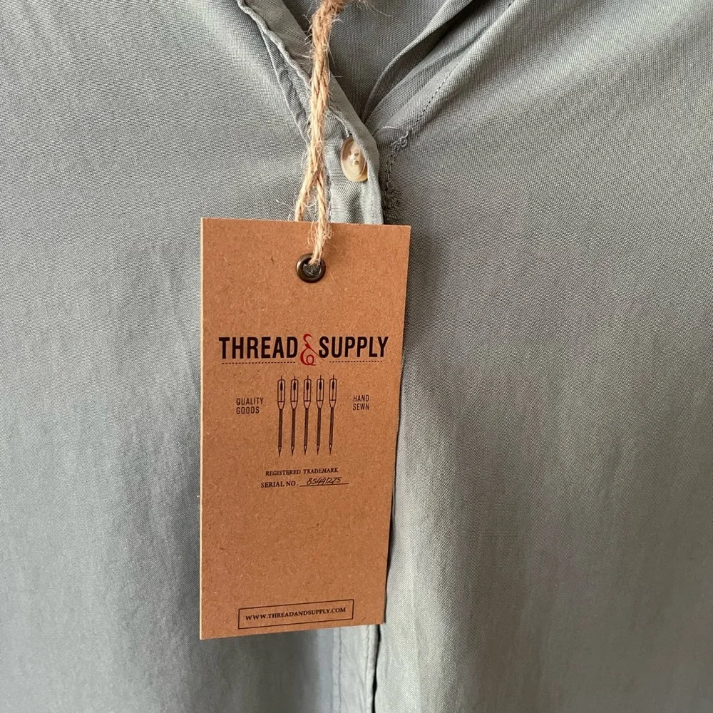 Thread & Supply Sage Green Button-Front Shirt - Picture 4 of 7